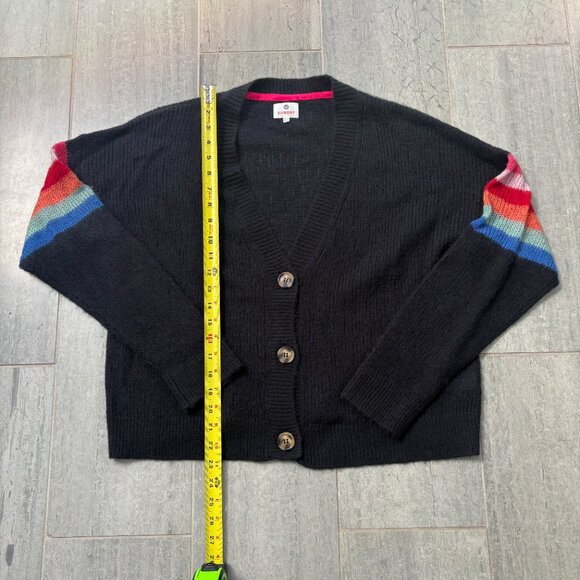 Sundry Rainbow Wool Cashmere Oversized V-Neck Cardigan Sweater Blue 2/Medium - Picture 6 of 11